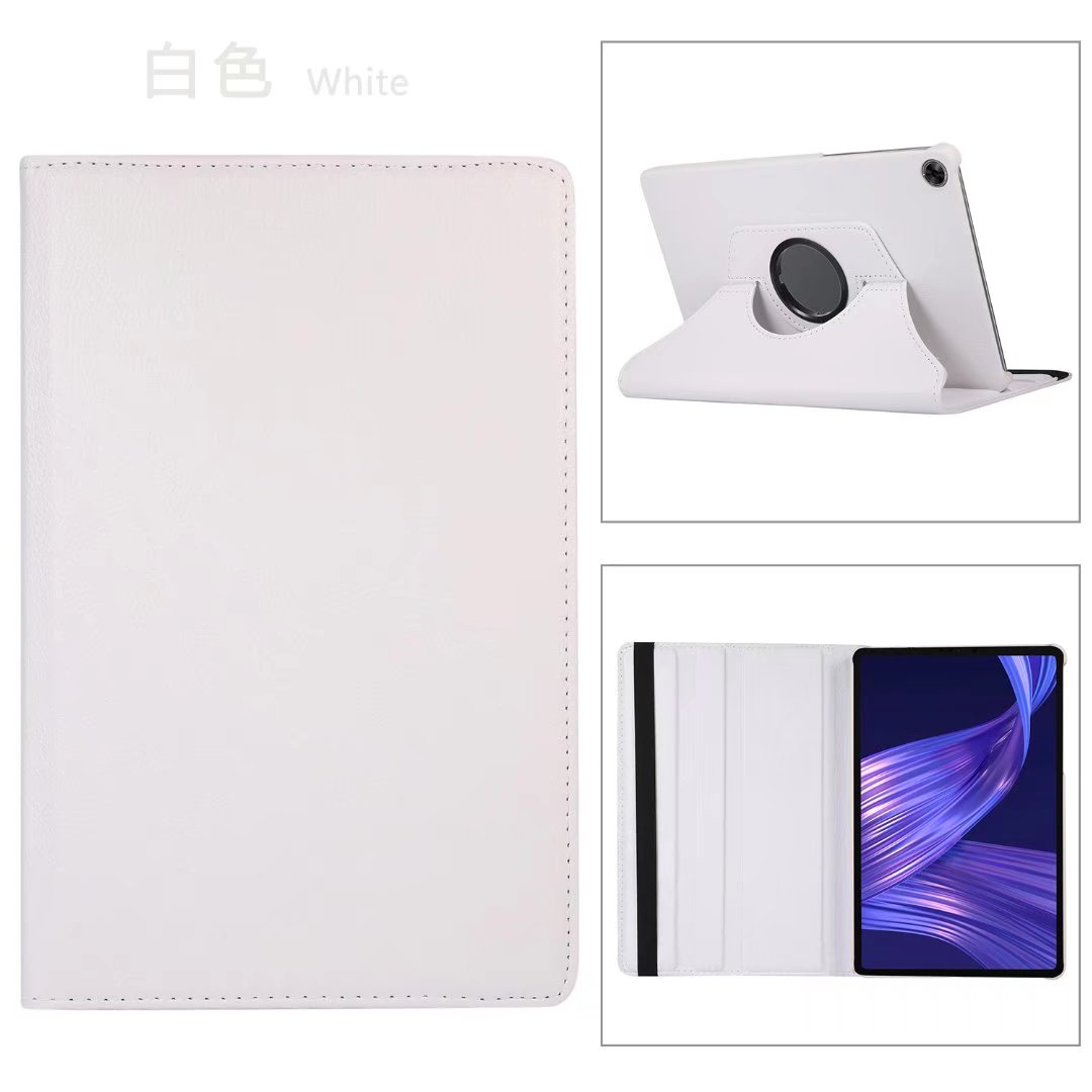 Voor Realme Pad Case 2021Case,360 Graden Draaien Stand Tablet Cover Voor Realme Pad 10.4 Inch Stand Pu Lederen Beschermhoes: White