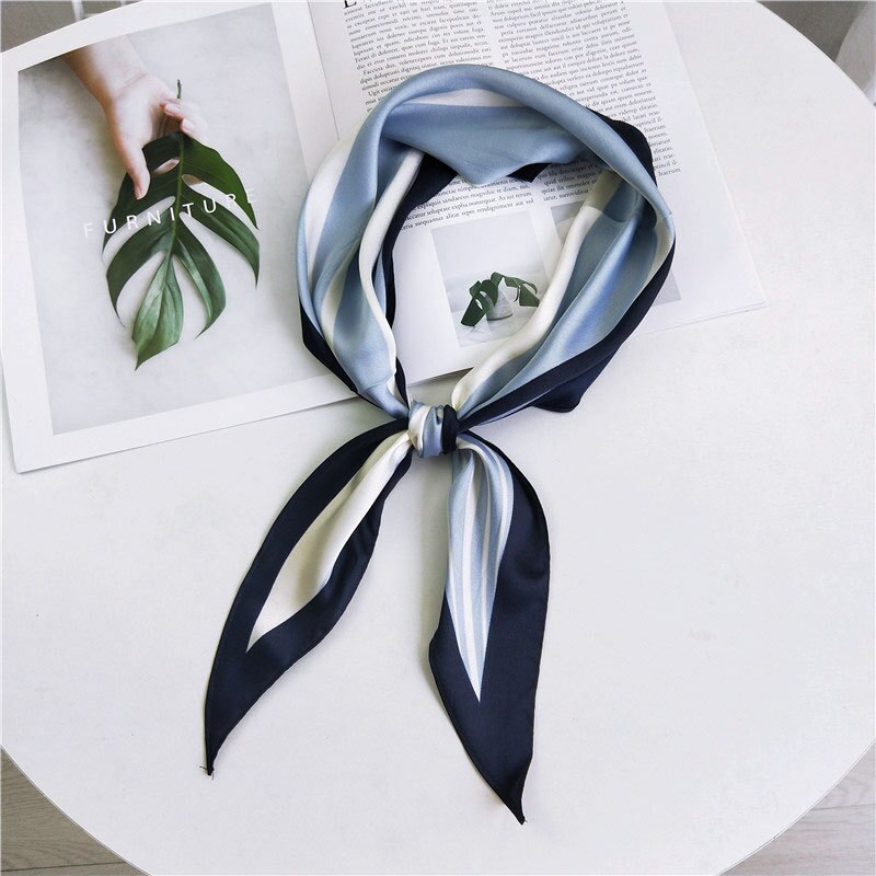 negro amarillo Rosa pelo cuello pañuelo para lazo Collar señoras seda largo flaco bolso de mano bufandas pañuelo pañuelos: LIGHT BLUE