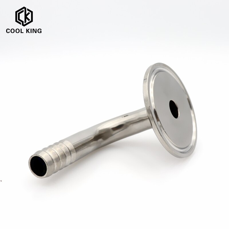 Raccord Tri Clamp 90° Coudé Inox 304 - Bride 50.5-64 Mm Barb 1.5-4", Pour Tuyauterie Sanitaire