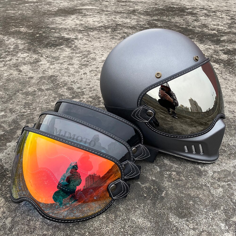 Motorcycle Bubble Shield Helmets Lens Sunglasses Accessories Fit For Retro SHOEI EX Zero MOTO3 RYMIC R980 Helmets Goggles