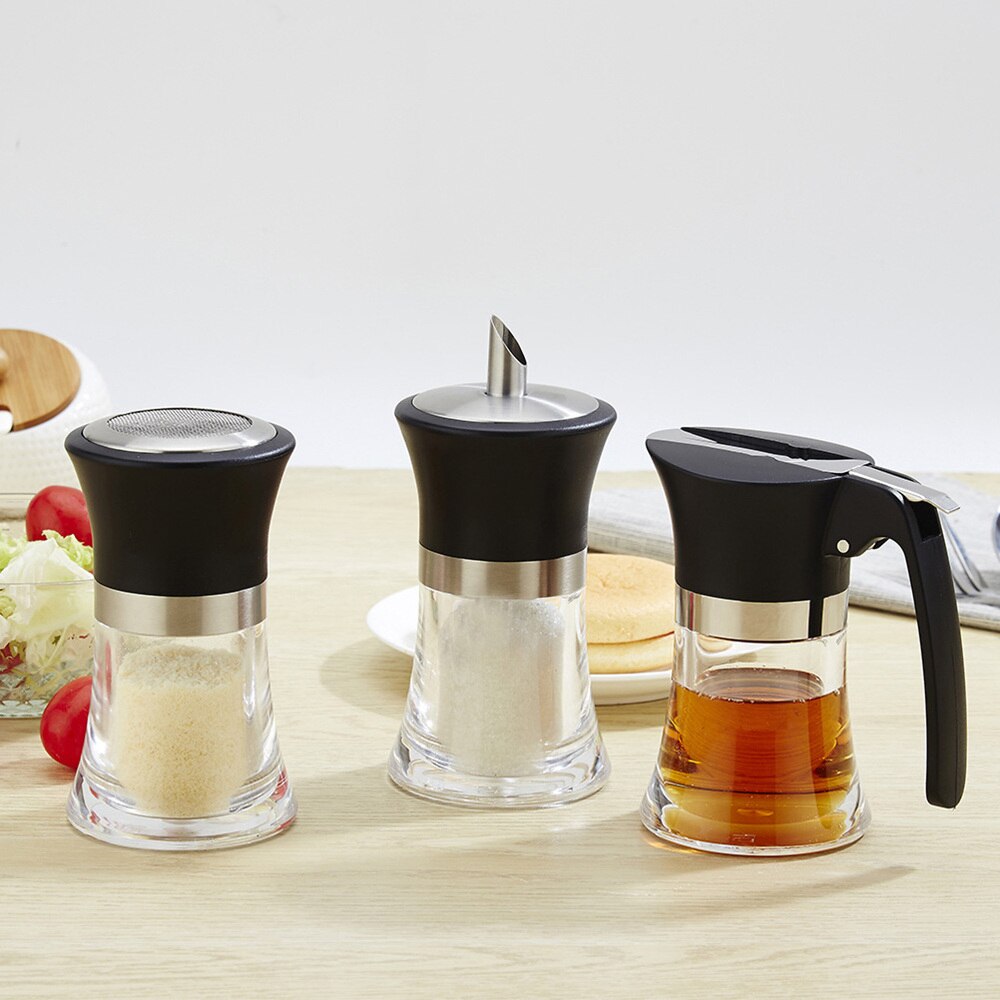 304 Stainless Steel Pouring Sugar Bottle Condiment Bottle Acrylic Condiment Pot Kitchen Supplies