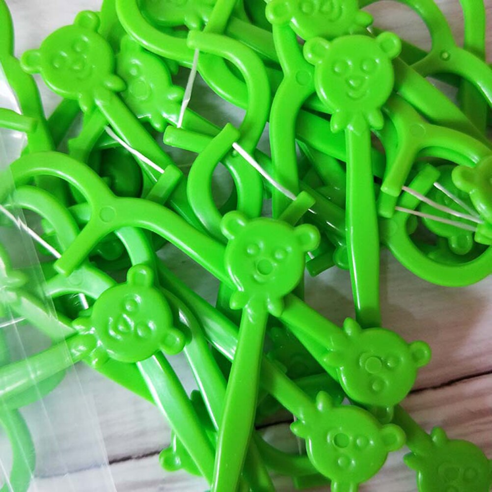 100PCS Floss Sticks Portable Cute Cartoon Handle OralFloss Floss Pick Teeth Cleaner for Children Boys Kids