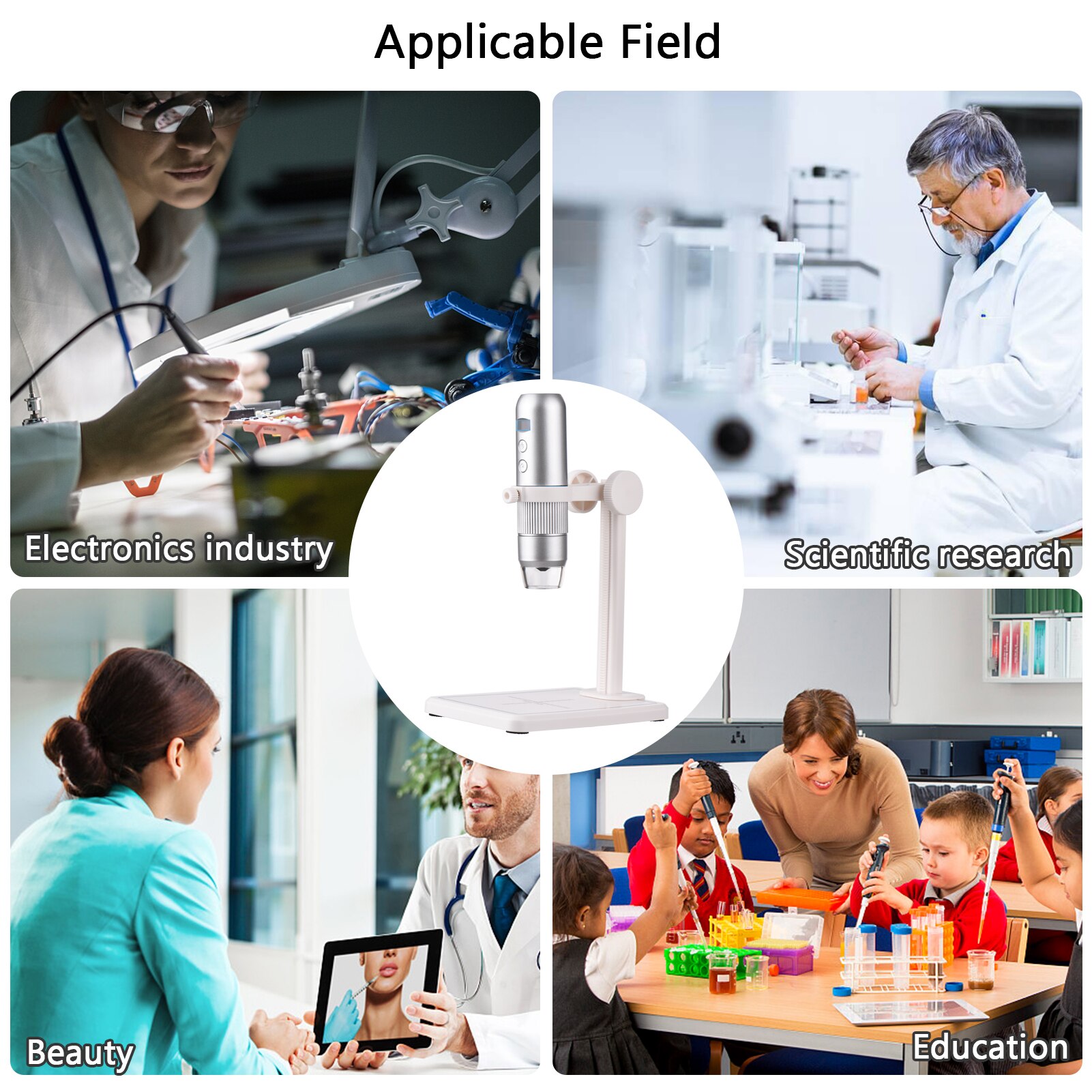 1000X Handheld Digital Electronic Microscope Portable Mini Magnifier for Phone Laptop Desktop Insect Skin Plant Observation