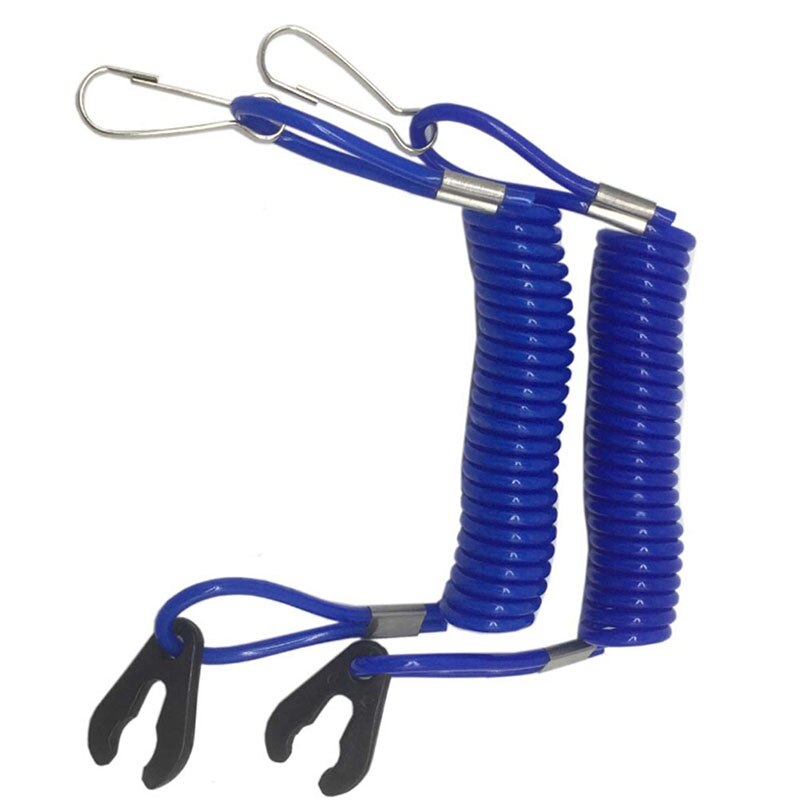 2x Motorboat Safety Lanyard Cable Rope Outboard Motor Blue Emergency Stop Switch Pull Rope: Default Title