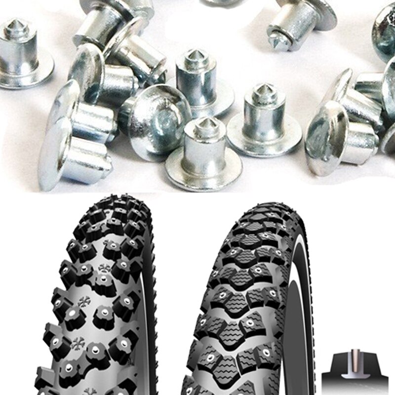 200 stk. 6.5mm/0.26 "mount jord dæk pigge til fed cykel mount dæk sne studs aluminium dæk studs skarpe hårdmetal tips wolfram