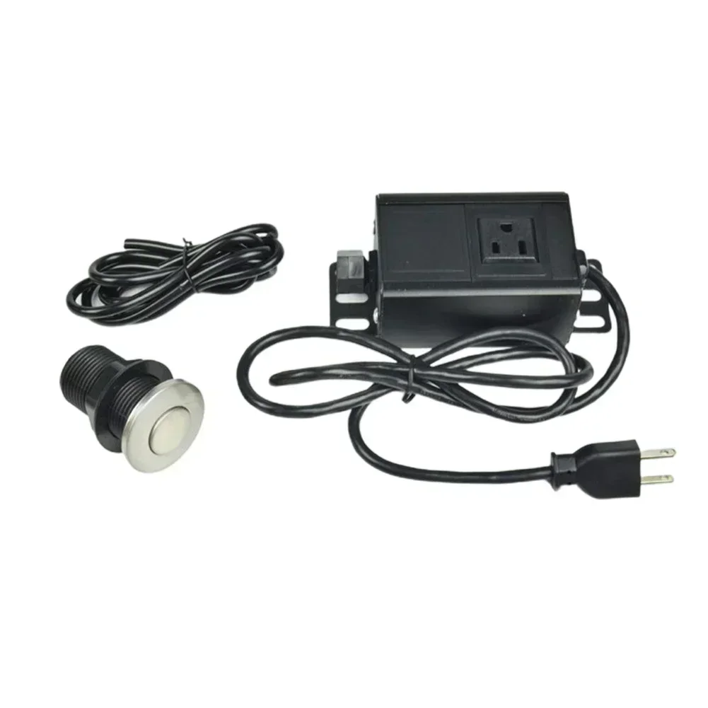 Garbage Disposal Air Switch Kit Single Outlet Single Control On/Off Air Button Stainless Steel Waterproof Anti-leakage Kit