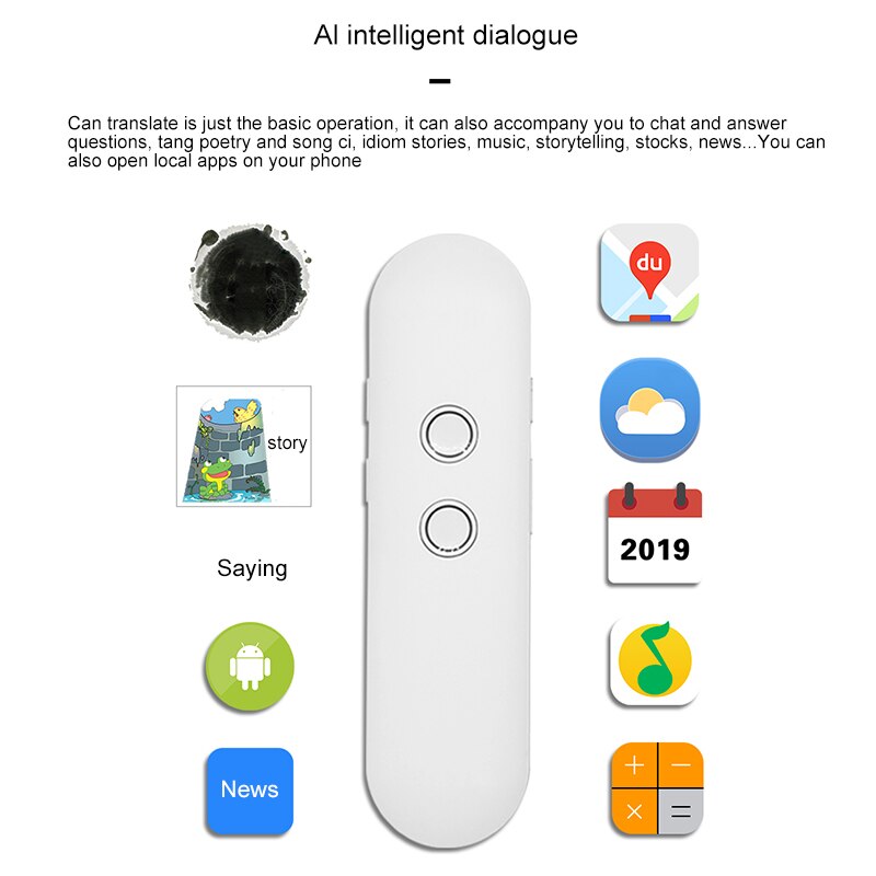 Novo portátil mini inteligente multi-idioma tradutor suporte 42 idiomas em dois sentidos em tempo real interfone tradutor de voz 3 cores