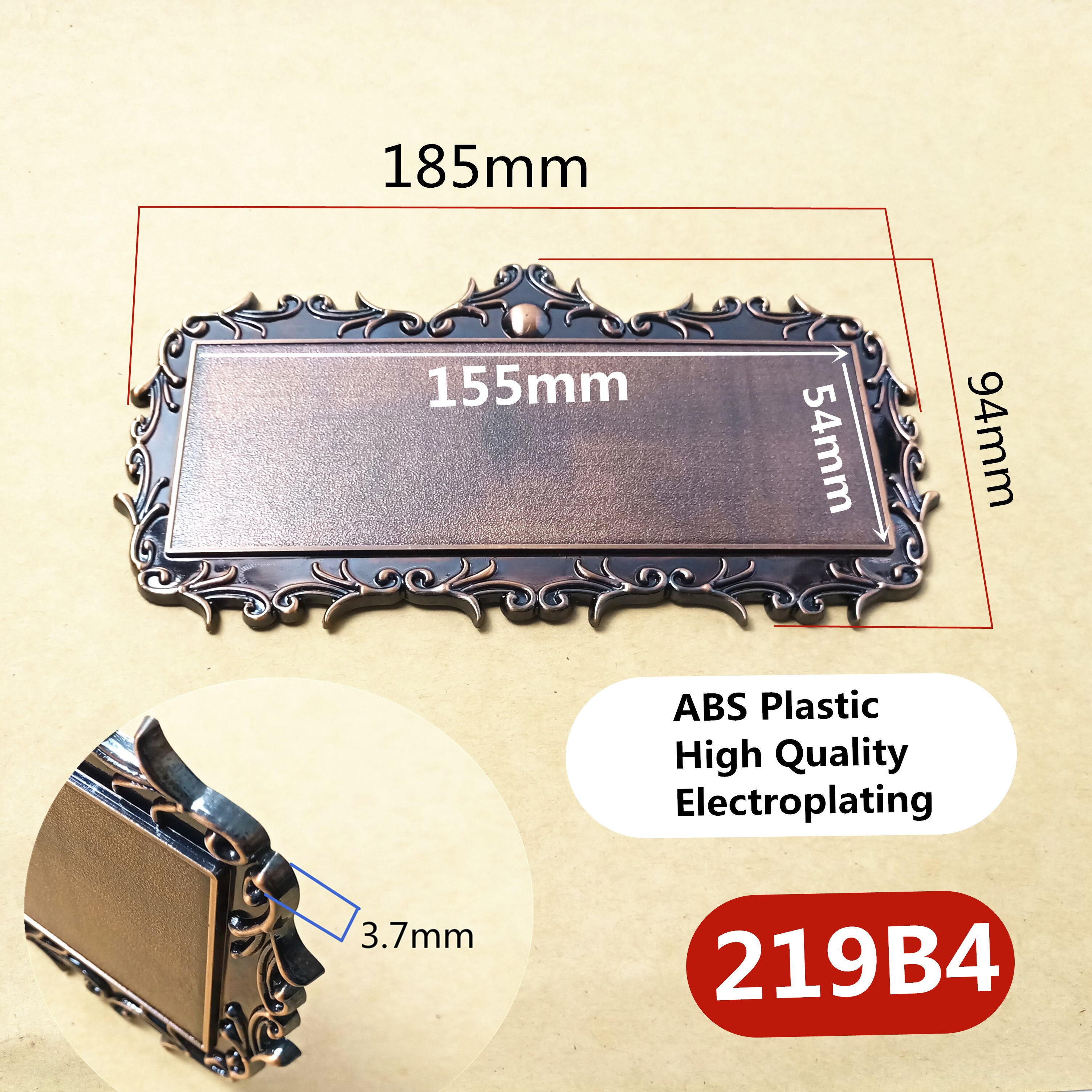 ABS Plastic Imitation Metal Bronze Door Frame House Number Custom Sign Door Number Sticker For Hotel Apartment Villa Door Plate