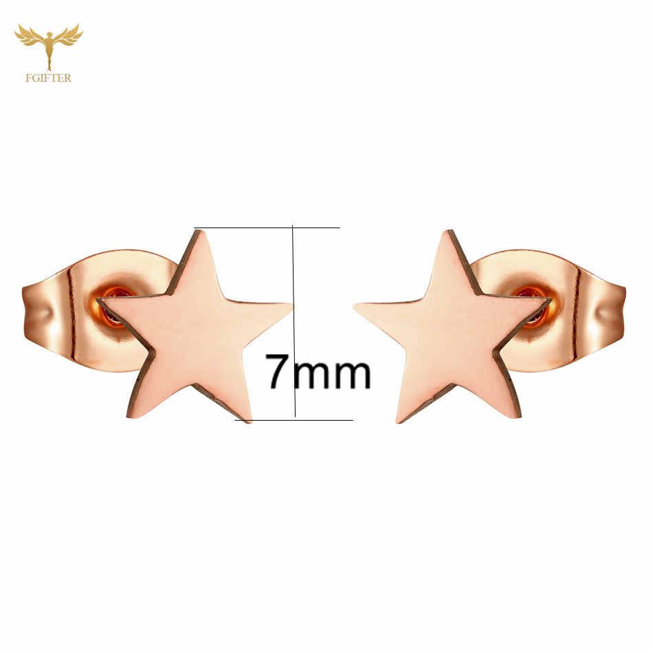 12 pares de pendientes de estrella para mujer y hombre, joyería para Piercing en la oreja, conjunto de pendientes de tuerca de acero inoxidable, , de de reventa: Chapado en oro antiguo
