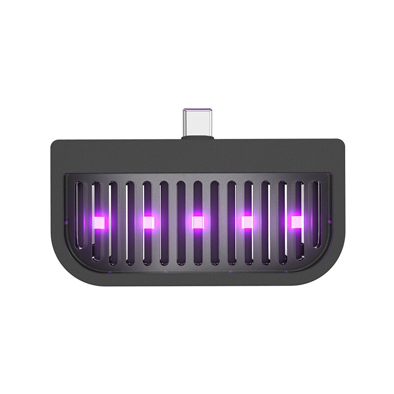Portable UV Light Sanitizer Wand Ultraviolet Disinfection Lamp Mini UV USB Charging LED Violet Sterilizer Light For Home Traval: Type C black