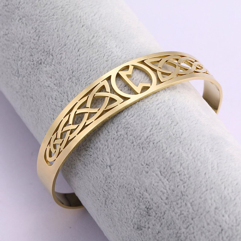 Wicca Armband Voor Vrouwen Mannen Nordic Runen Manchet Bangle Ierse Celtics Knoop Nordic Brief Amulet Armbanden