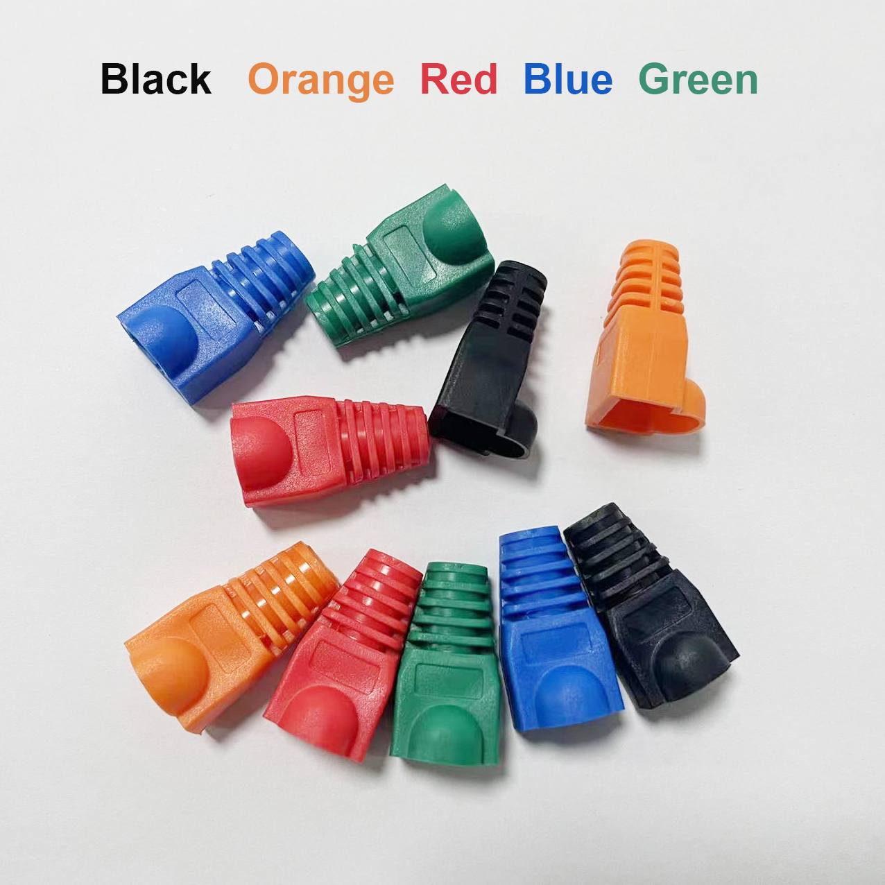 RJ45 CAT6 CAT5e Adapter Cap Ethernet Network Cable Connector Plugs RJ45 Caps Cat 5 protective Sleeve Multicolour 50 100pcs/lot: Rose Gold / 50m