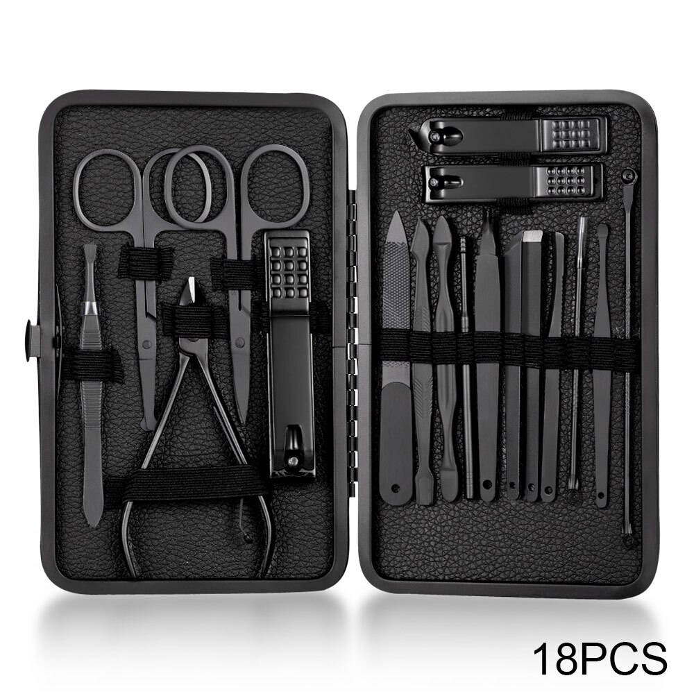 7-18 st manikyr nagelklippare set nagelsax pedikyr sax rostfritt stål hushålls bärbar manikyr