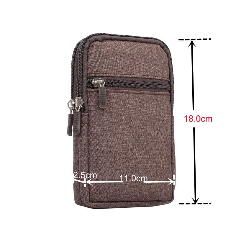 Cowboy Cloth Phone Pouch Belt Clip Bag for Samsung S7 S6 Edge S5 S4 S3 Note 7 5 4 3 with Pen Holder Waist Bag for Xiaomi: Brown