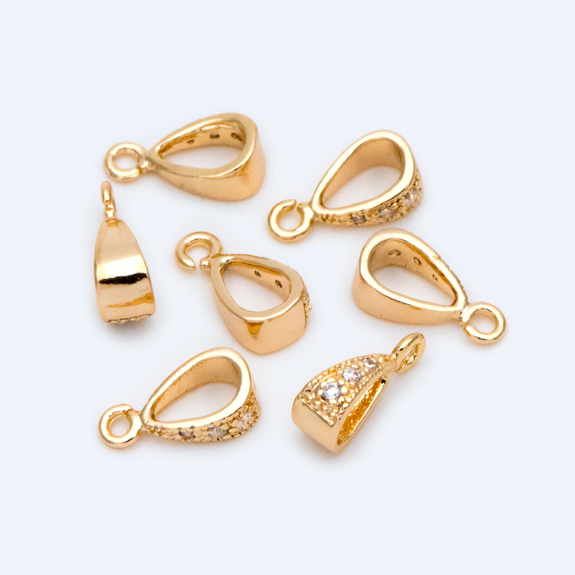 10Pcs Cz Verharde Open Loop Bail, Vergulde Bail, Vergulde Borgtocht, Kleine Bail, sieraden Bail, Hanger Borgtocht, Metalen Borgtocht