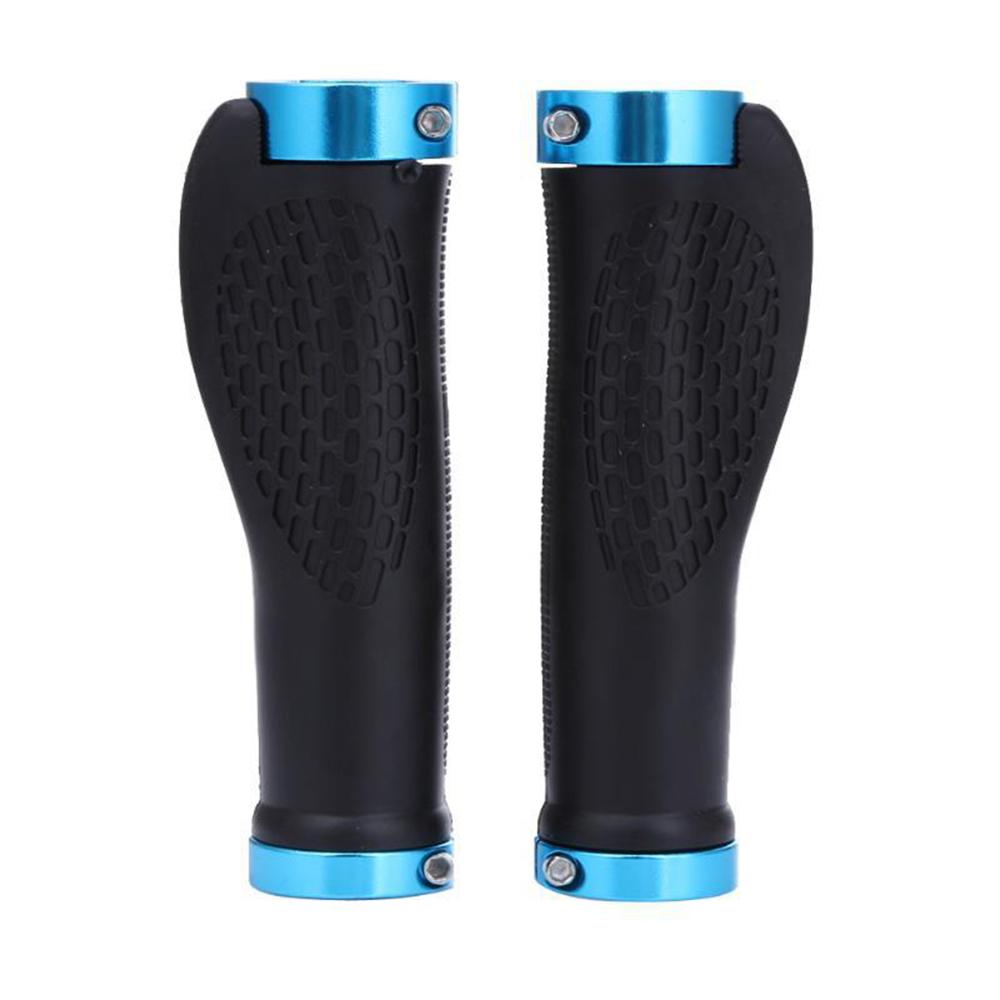 Bike Handlebar Grips Non-Slip Ergonomic Double Lock-on Bike Grips for MTB, BMX with Bar End Caps: blue