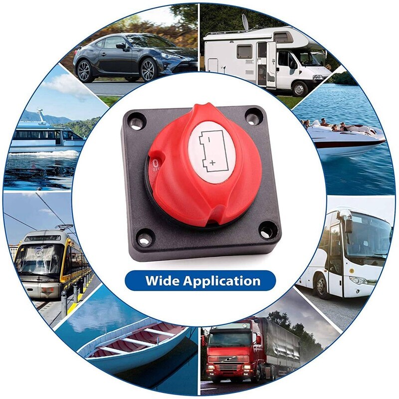 Battery Disconnect Switch Master Cut Shut Off Switch 12V 24V 48V for Marine Boat RV Waterproof Battery Isolator Switch