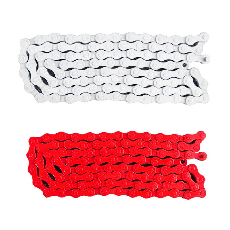 2x vélo vtt BMX vélo de route 1/2 inchX 1/8 pouces Fixied chaîne unique vitesse 96 lien blanc & rouge