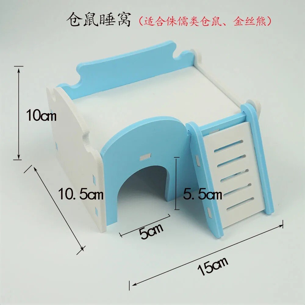 Maison pour hamster, nid, maison de couchage, fournitures en bois, mignon, mini, petit animal, lapin, hérisson, animal de compagnie, cabane en rondins: 5