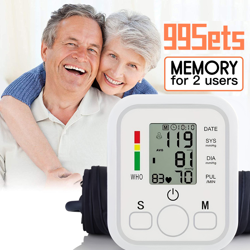 Home Bovenarm bloeddrukmeter USB Digitale bloeddrukmeter Automatische BP-meter manchet of batterij