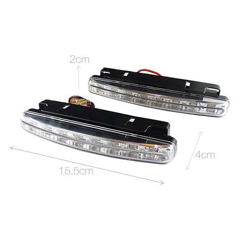 Anti-collision LED Light Dustproof 6000K 1Pc Car Truck Running White 8W