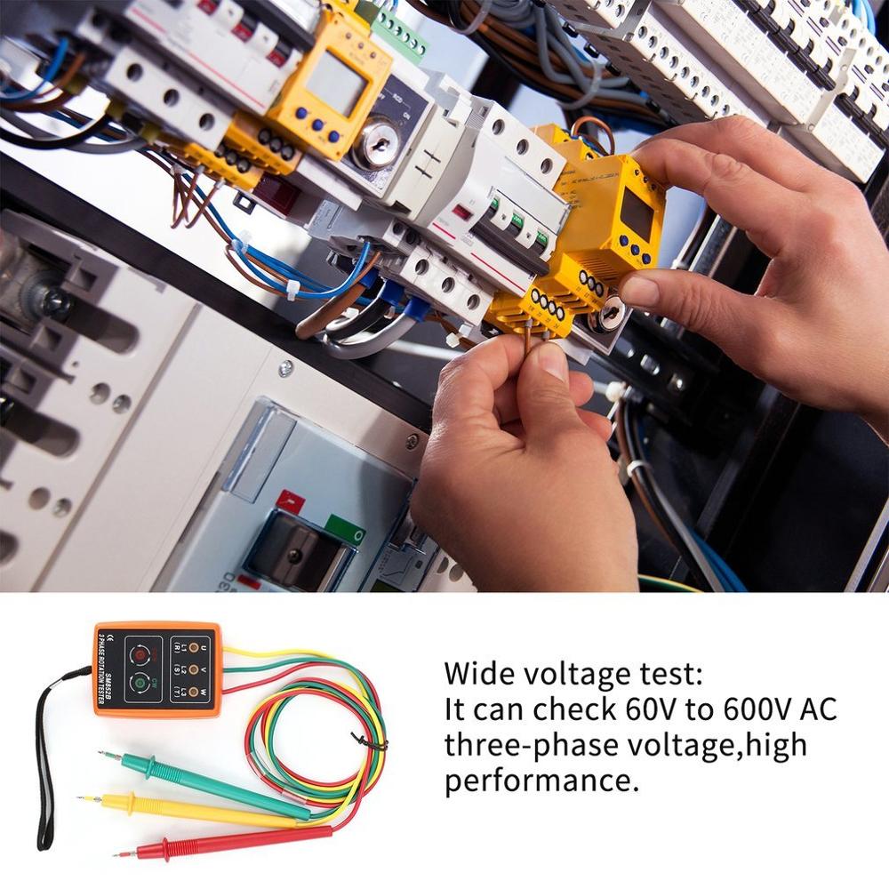 SM852B 3 Fase Rotatie Tester Digitale Fase Indicator Detector Led Buzzer Fasevolgorde Meter Spanningstester 60V ~ 600V Ac