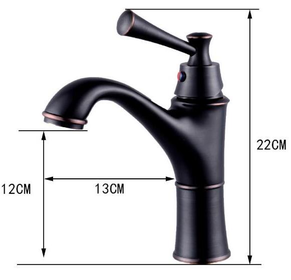Antieke Bronzen Kranen Badrandcombinaties Warm en Koud Water Mengkraan Bad Antieke Kraan Messing Sink Water Kraan ELF1306: Black