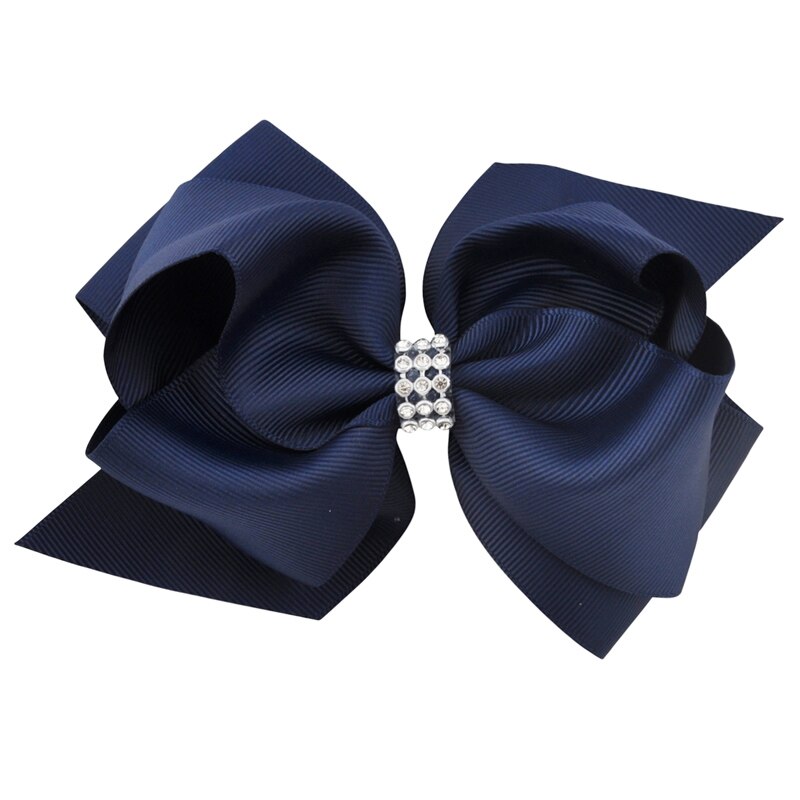 20 kleuren 6 inch meisjes luxe strass strik haarspeldjes kinderen grosgrain lint haarstrik haarspelden hoofddeksels haaraccessoires: Kleur 19
