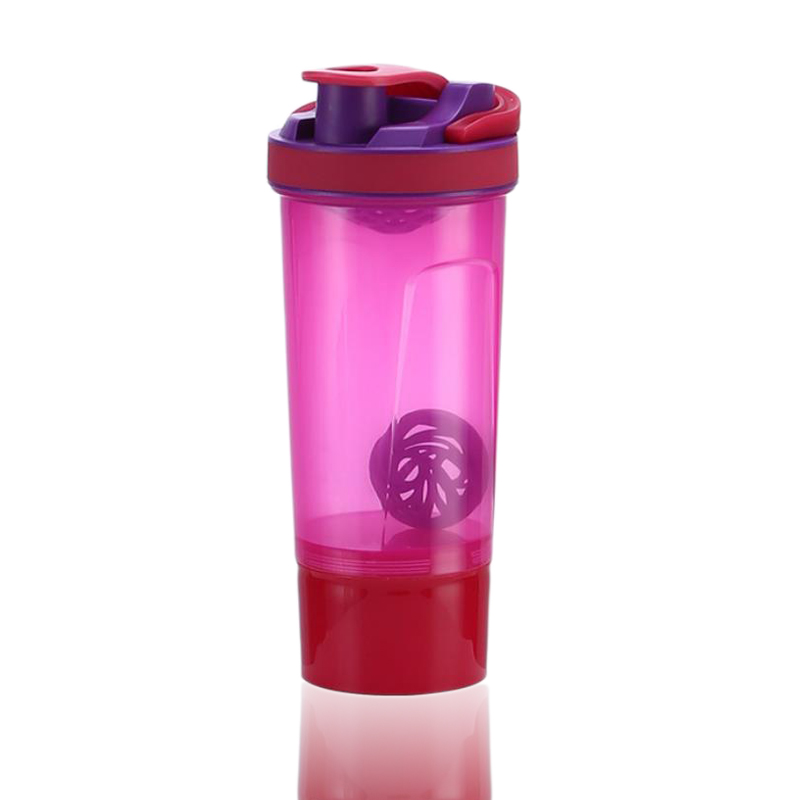 Shaker Fles Drinken Plastic Water Flessen Bpa Gratis Gym Fitness Mengen Wei-eiwit Waterkoker Outdoor Camping Sport Fles Voor H2o: rose red