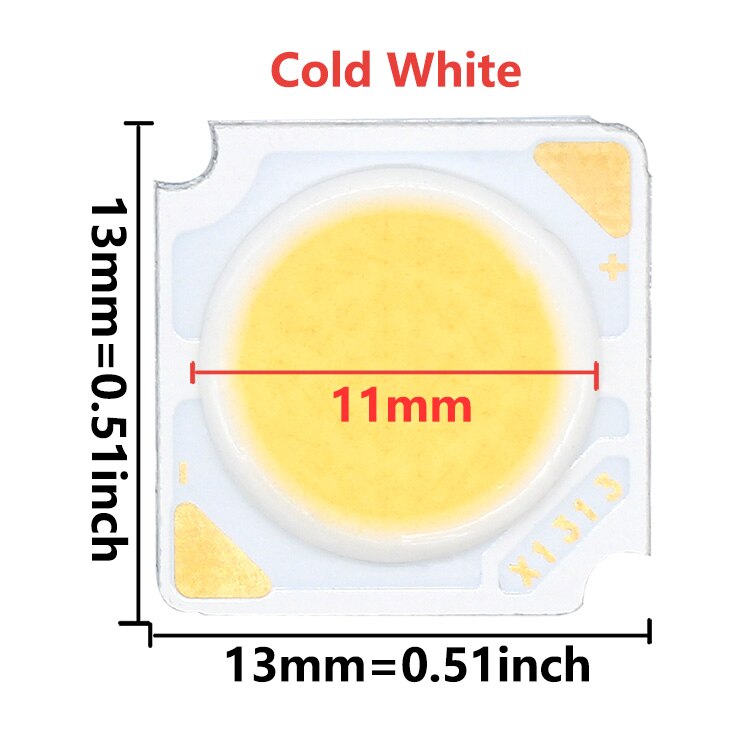 10 Uds Chip COB 3W 5W 7W 10W 12W 15W 18W 300mA 1313 cuentas de luz LED de cristal Bridgelux integradas para focos de techo de bombilla LED: Blanco natural / 16 W