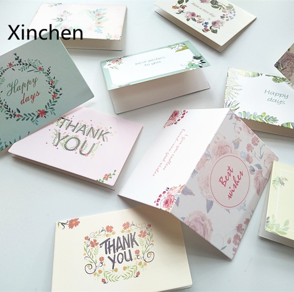 16pcs Mix Designs Thank You For You Best Wishes Folding Message DIY Decoration Wedding Invitations Letter Greeting Card