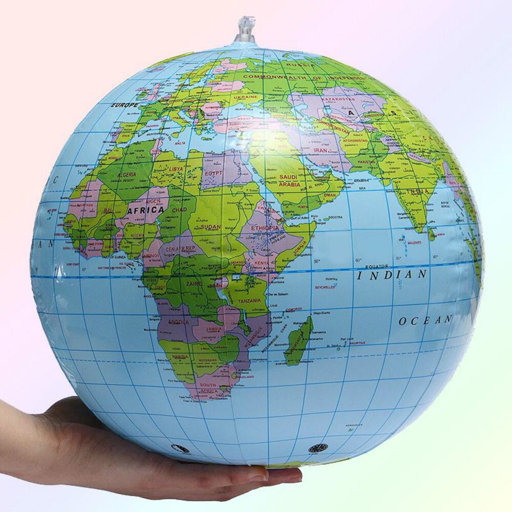 30CM Opblaasbare PVC Wereldbol Earth Kaart Leren Onderwijs Geografie Speelgoed Kaart Ballon Strand Bal Strand Halloween verkoop