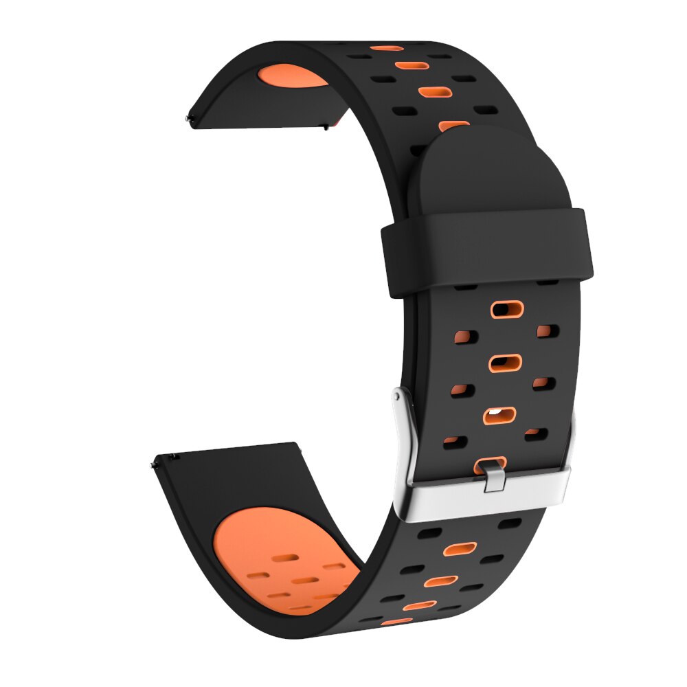 Correa de silicona para relojes Garmin Forerunner, repuesto de correa deportiva de 20mm para relojes Garmin Forerunner 245 245M 645 Vivoactive 3 Venu, pulsera inteligente de silicona: Black orange / Garmin Vivoactive 3