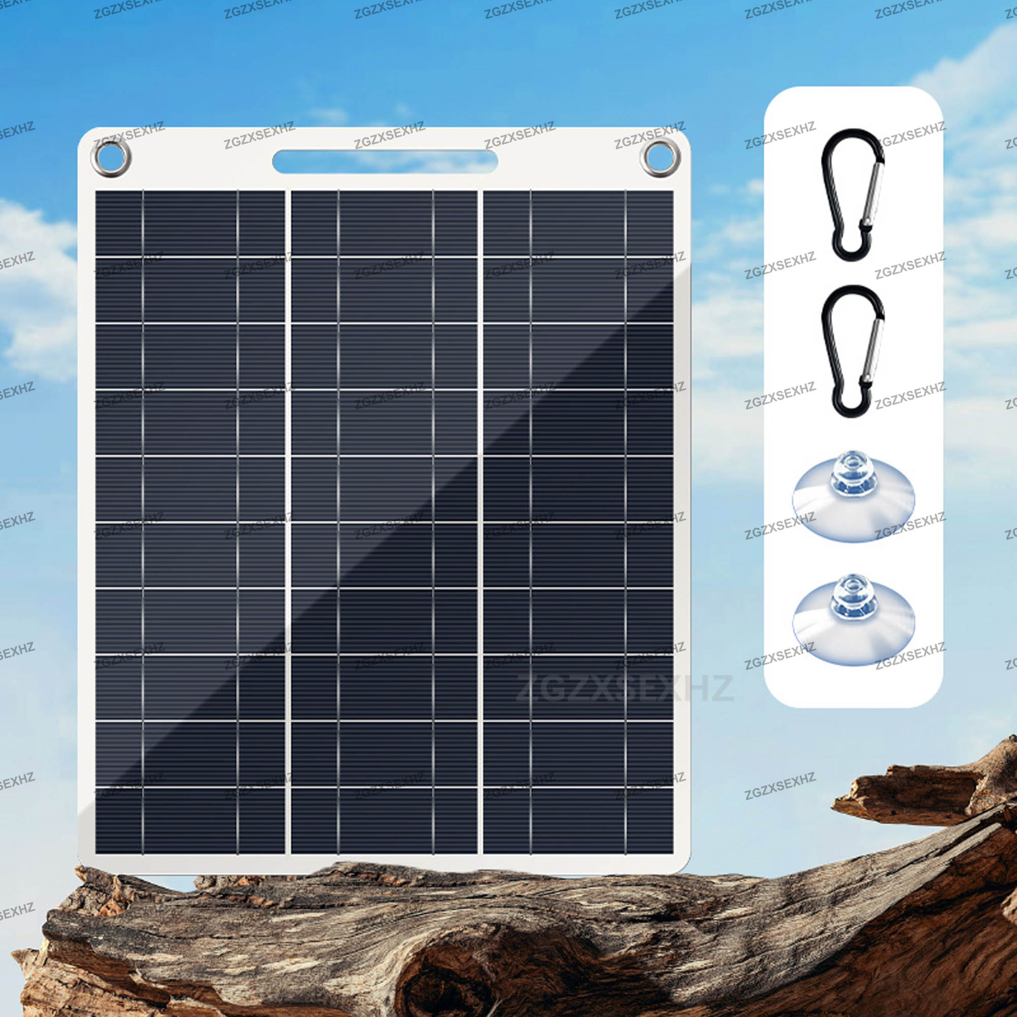 100W Solar Charger with Dual USB Ports, Waterproof & Portable Solar Panel for Outdoor Camping, Hiking, Emergency Devices: Default Title
