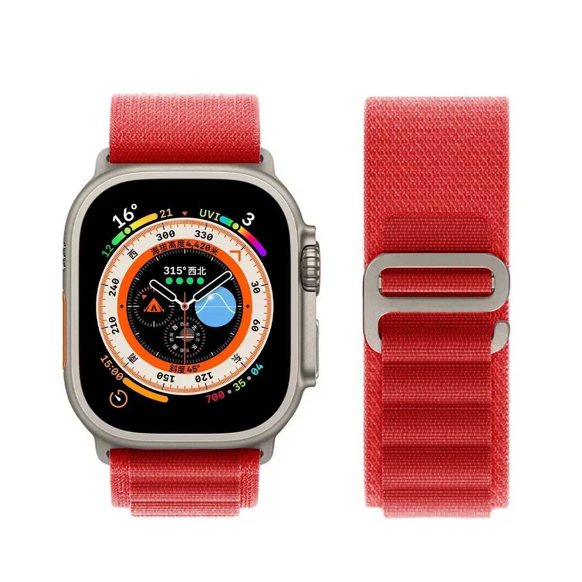Alpine loop Strap for Apple watch Ultra 2 Band 46mm 40mm 45mm 41mm 38mm 42mm 49mm bracelet iWatch series 10 9 8 7 6 5 4 se Bands: S / Red