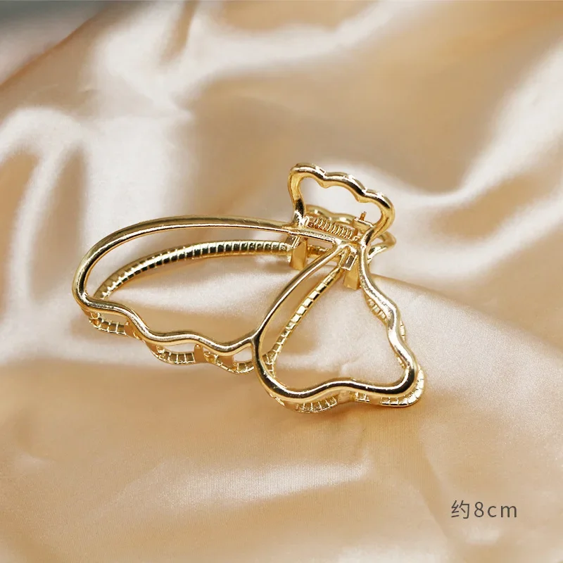 Simple Gold Hair Claw Clip Butterfly Geometric Hair Clip Claw Clamp for Girls Headwear Women Hair Accessories: RED