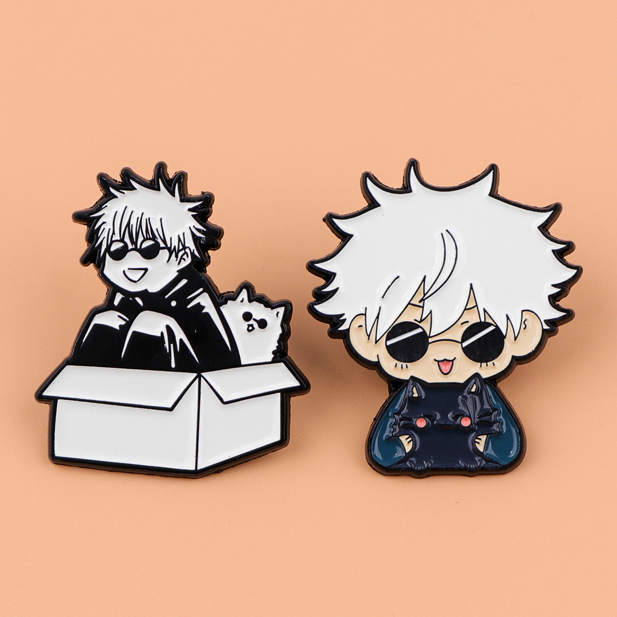 4pcs anime Jujutsu Kaisen Brooch Cute Gojo Satoru Itadori Yuji lapel badge backpack shirt clothes Jewelry Accessories
