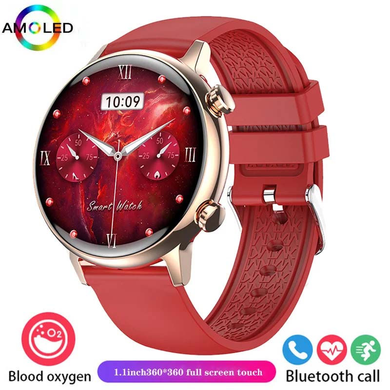 Montre intelligente étanche pour femme, écran HD AMOLED, appel Bluetooth, NDavid, santé, IP68, , 2024, 18mm: green