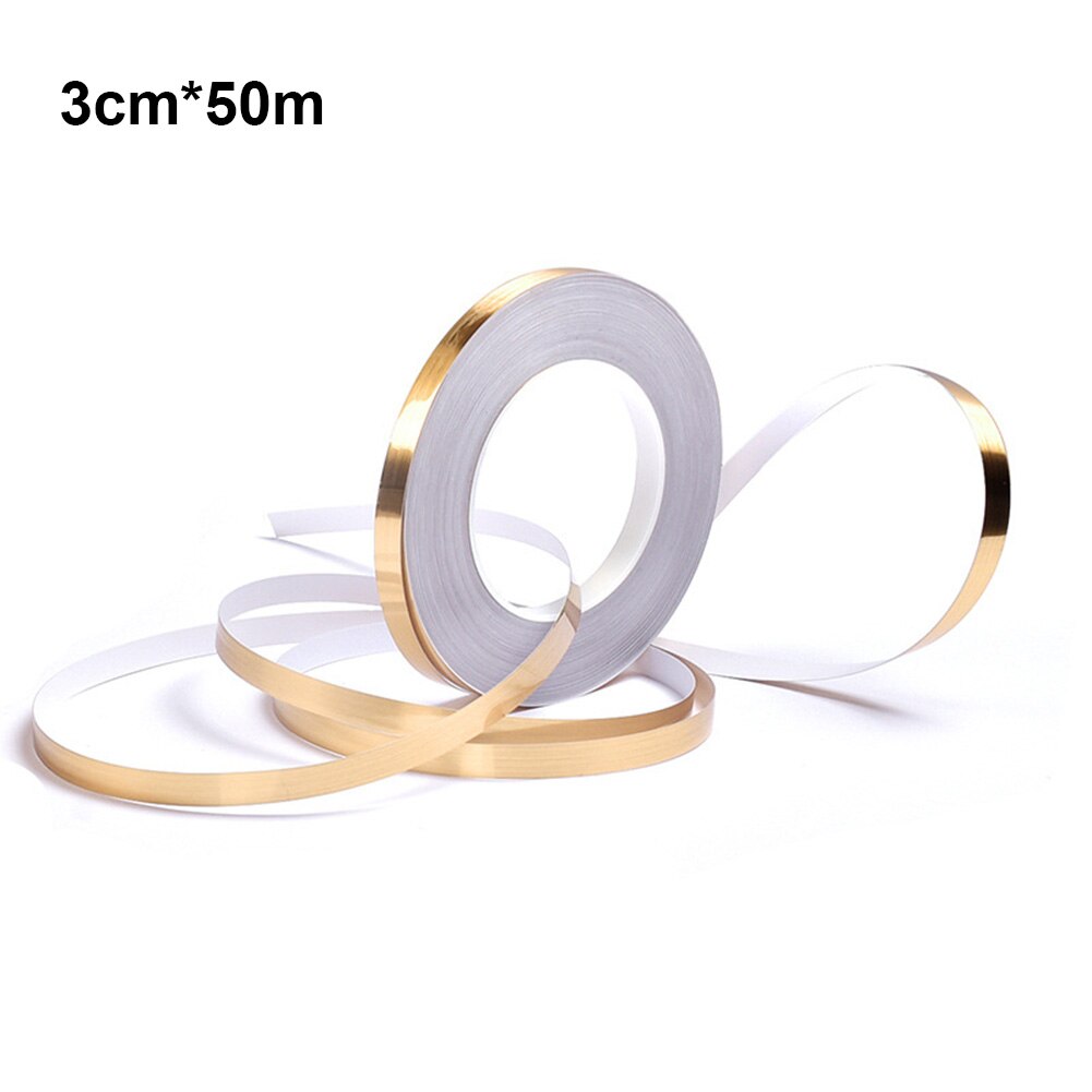 Cinta adhesiva de costura dorada para baldosas, autoadherente, impermeable, a prueba de moho, para decoración de espacios de pared de baño, 1,5 CM/3CM: B
