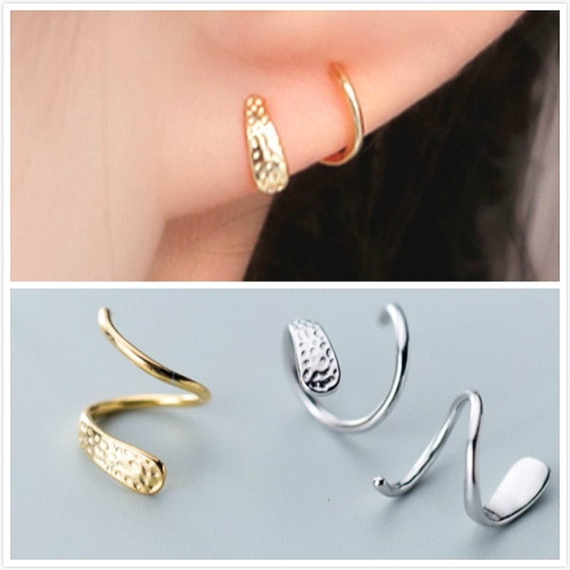 Huitan-boucles d'oreilles en forme de S pour femmes, simples, élégantes, disponibles, couleur argent/or, polyvalentes, porter quotidiennement, bijoux tendance