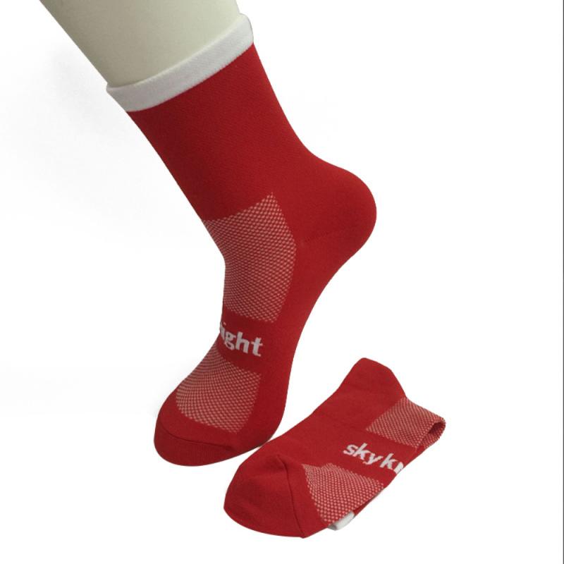 SKYKNIGHT Sports Cycling Socks Moisture-wicking Bike Socks Unisex Sports Fitness Running Gym Training Socks Sportswear: red