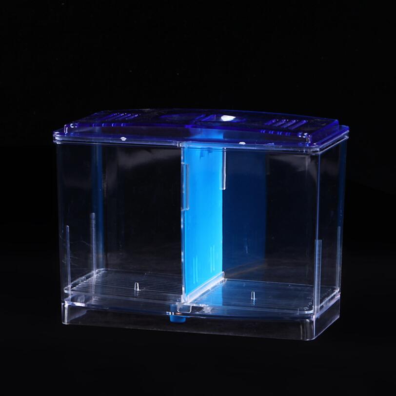 Fish tank aquarium transparent double-layer multi-functional small fish hatching box Isolation box: Yellow