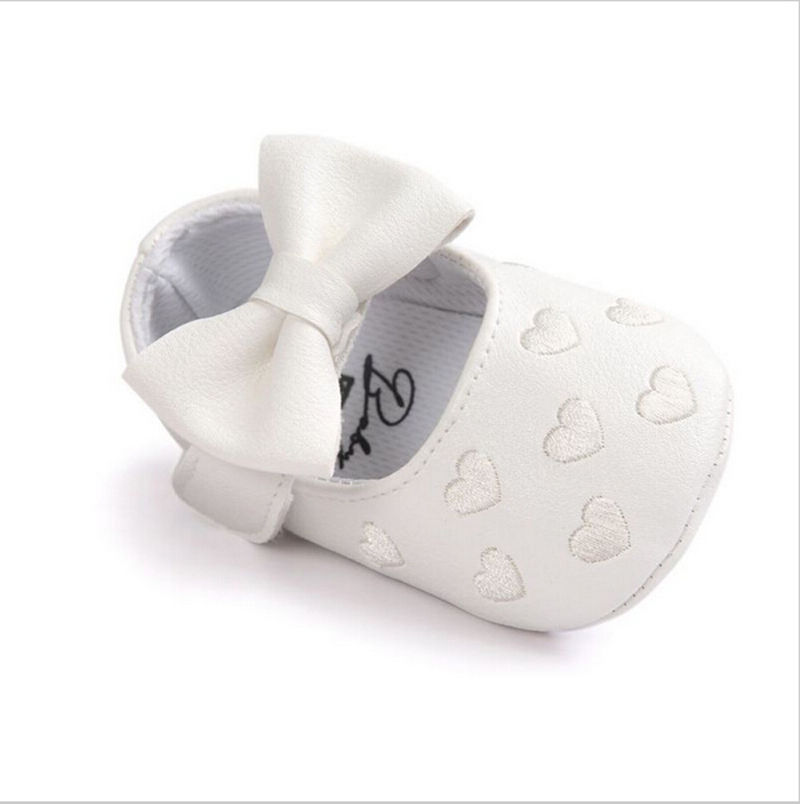 Nyfødte spædbarn baby piger drenge dejlige kausale sko krybbe sko 3 stil læder hjerte print krog blød sål baby sko 0-18m