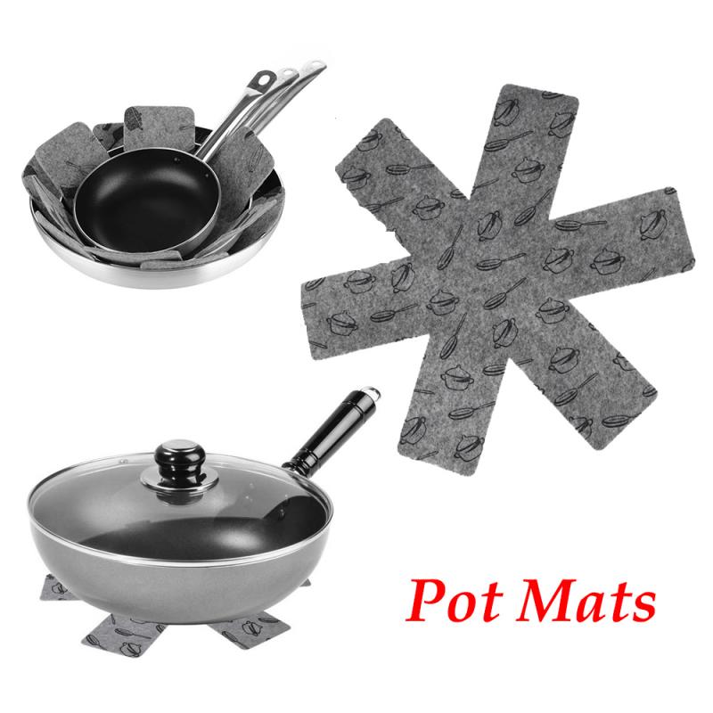 Pot Mats 3pcs Pot & Pan Protectors Print Premium Divider Pads to Prevent Scratching Separate and Surfaces For Cookware