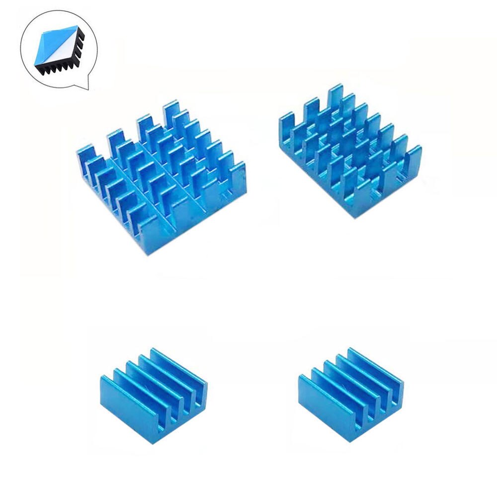 4 stuks Voor Raspberry Pi 4B Aluminium Heatsink Radiator Cooler Kit voor Raspberry Pi 4: Blue