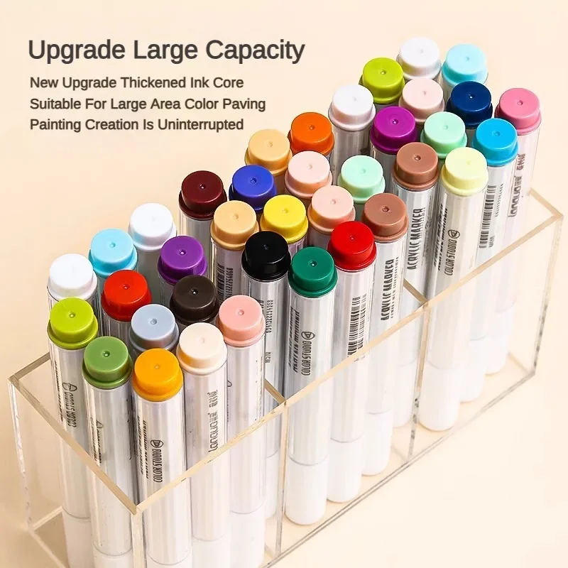 Bolígrafos de pintura acrílica de 9/162 colores, pincel marcador para pintura en roca, piedra, cerámica, vidrio, madera, lienzo, suministros de Arte DIY, papelería