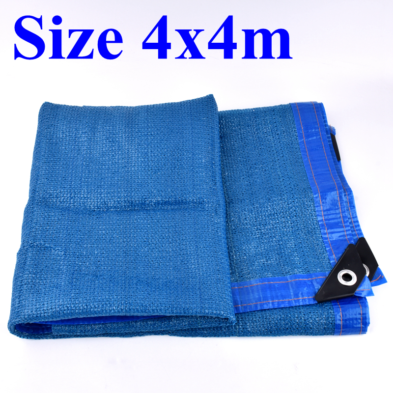 Filet d'ombrage HDPE Anti-UV bleu 8 broches, abri pour plantes succulentes, auvent d'extérieur, couverture de piscine, voile d'ombrage: 4x4m