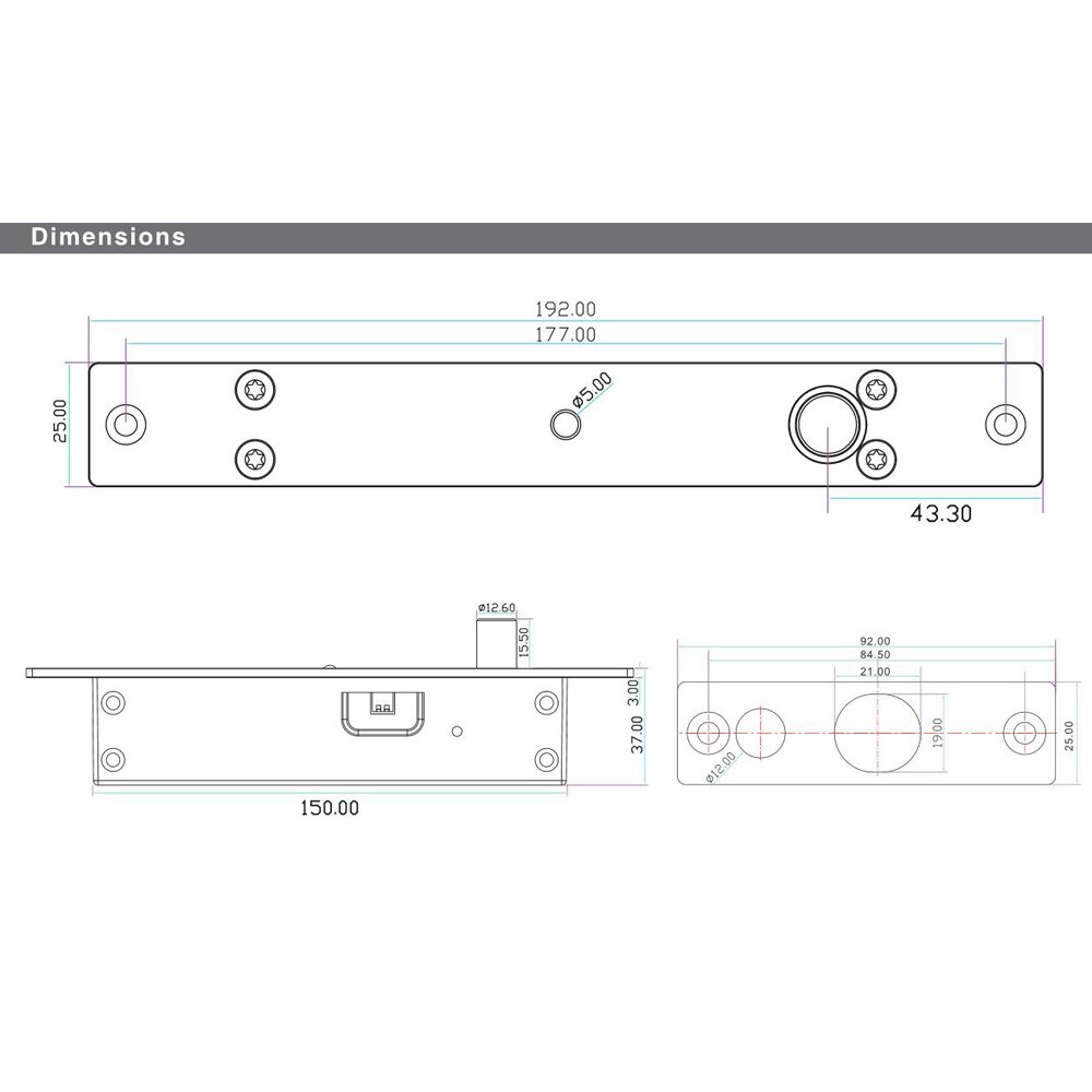 Electronic Door Lock Electric Mortise Bolt Lock NC/NO Fail Safe Secure Mortise lock 5/6 cables Time Delay