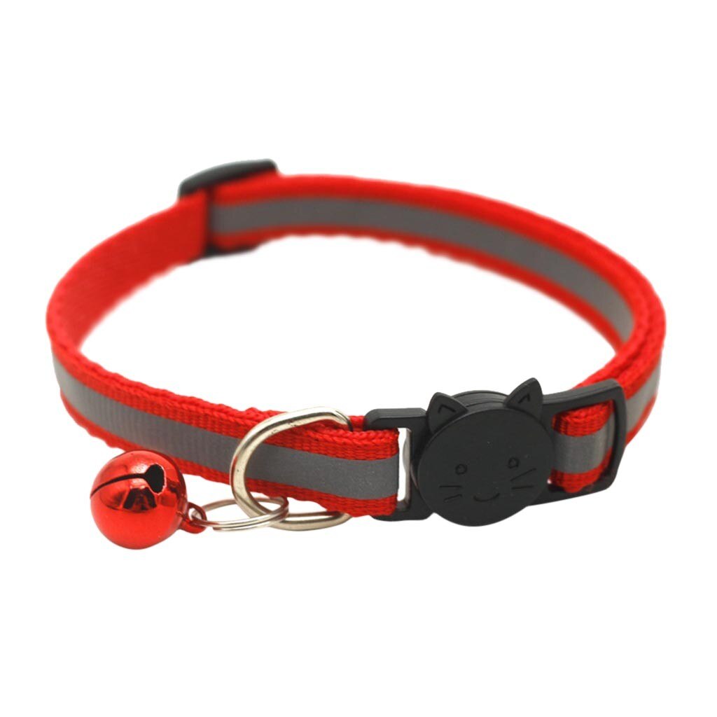 6 Pack Reflective Cat Collars Safety Quick Release With Bell Adjustable Nylon Reflective Strap Small Dogs Cats Collar 19-32cm