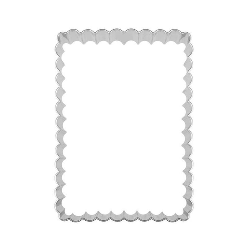 1PCS DIY Frame Wreath Cookie Cutter Steel Fluted Rectangle Shortbread Cookie And Biscuit Cutters Cake Mold: Default Title